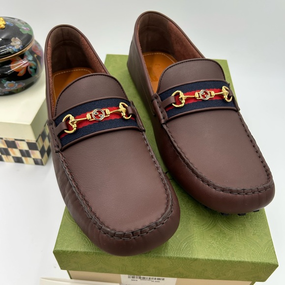Men's Gucci interlocking G driver loafers size 14 made in Italy - Picture 1 of 11